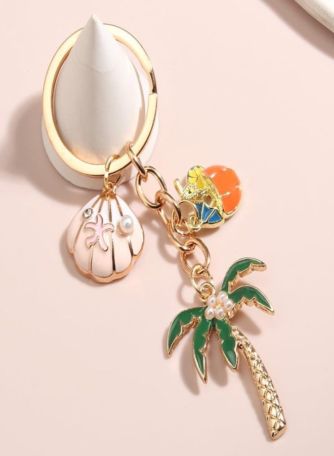 POYAMUSE Coconut Tree Keychain - Tropical Tree Keychain for Women and Men, Mini Palm Tree Bag Charm - Island-Inspired Design Beach Accessory - CoconutTree - Image 2